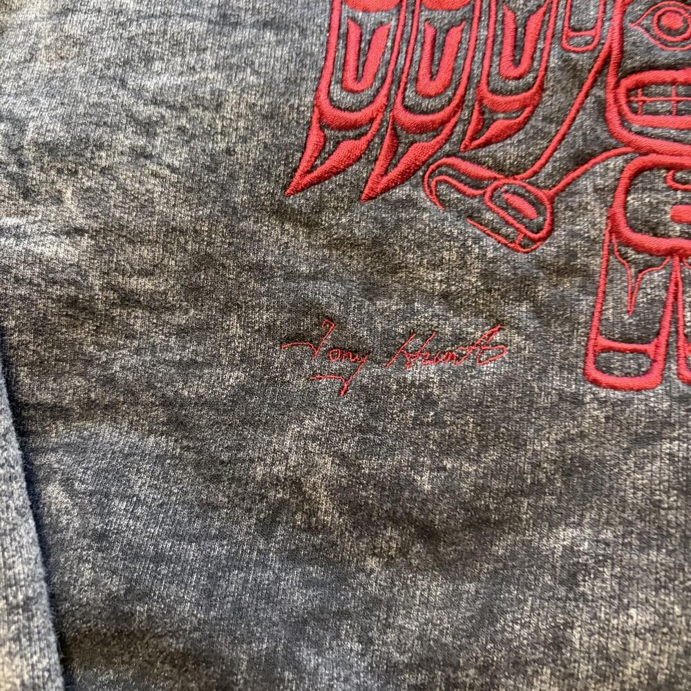 Vintage English Bay Sweatshirt Mens XL Gray Tony Hunt Thunderbird Graphic 90s - Picture 5 of 10